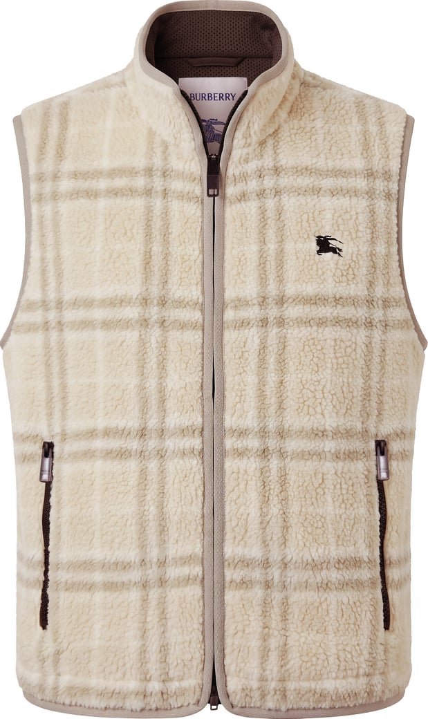 Checked gilet in a wool-cashmere blend