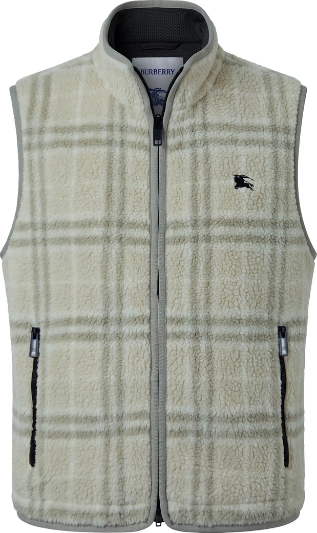 Checked gilet in a wool-cashmere blend