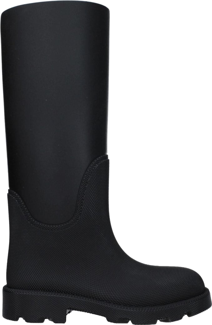Burberry Black Cotton Rain Boots