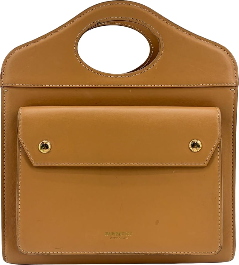 Burberry Convertible Fold Over Pocket Clutch Leather Small