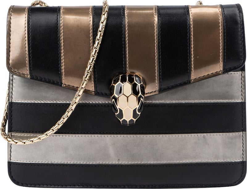 Bvlgari Serpenti Forever Striped Crossbody Bag