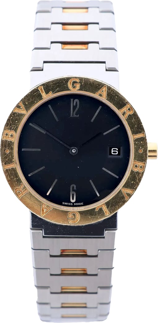 Bvlgari Bvlgari Bvlgari BB33SGD F122031 SS×YG QZ Watch with Black Dial