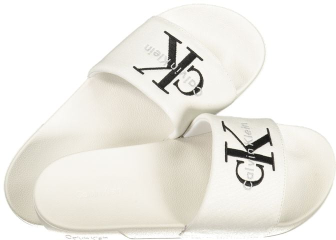 Calvin Klein White Polyurethane Men Slipper