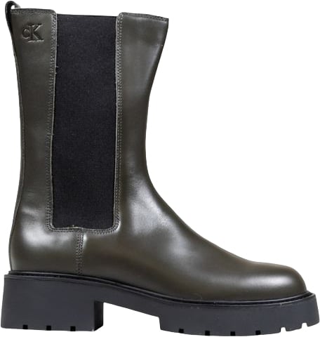 Calvin Klein Jeans Gray Leather Ankle Boots