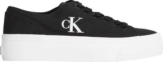 Calvin Klein Jeans Black And White Recycled Cotton Platform Sneakers