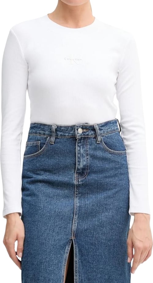 Calvin Klein Jeans White Cotton Long Sleeve T-Shirt