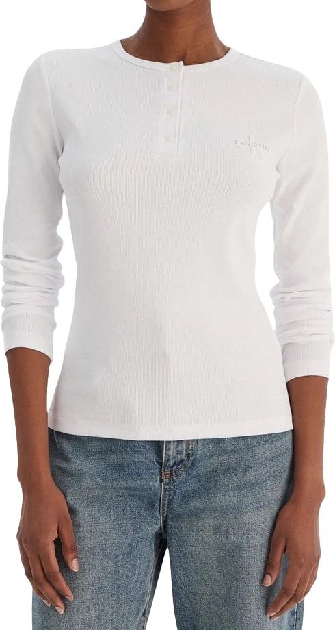 Calvin Klein Jeans White Cotton Long Sleeve T-Shirt
