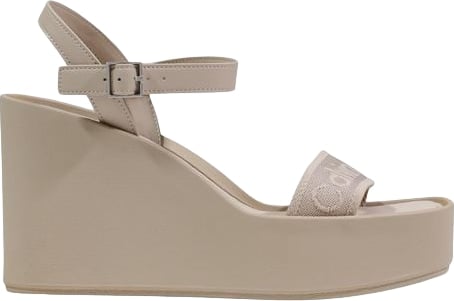 Calvin Klein Beige Polyethylene Platform Sandals