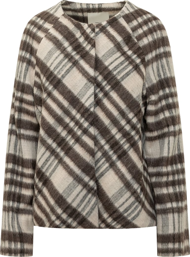 Giacca in Misto Mohair con Motivo Check