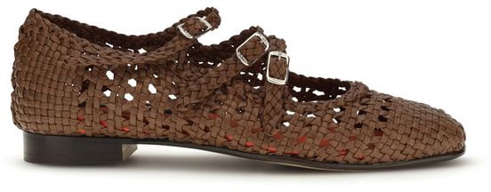 Carel Paris Brown Calf Leather Bos Taurus Ballet Flats