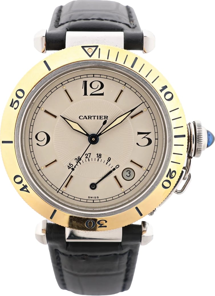 Cartier Pasha de Cartier Power Reserve W3101255 1033CC281707 SS×YG AT Watch with Beige Dial