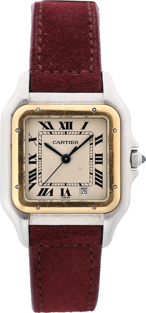 Cartier Panthère W25028B6 187949007444 SS×YG QZ Watch with Beige Dial