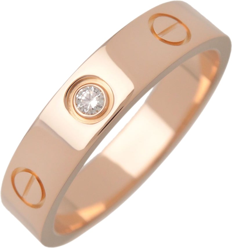 Cartier Love Wedding Band 1 Diamond 18K Rose Gold with Diamond