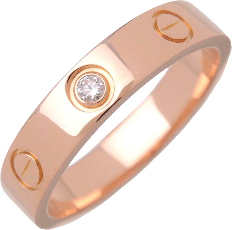 Cartier Love Wedding Band 1 Diamond 18K Rose Gold with Diamond