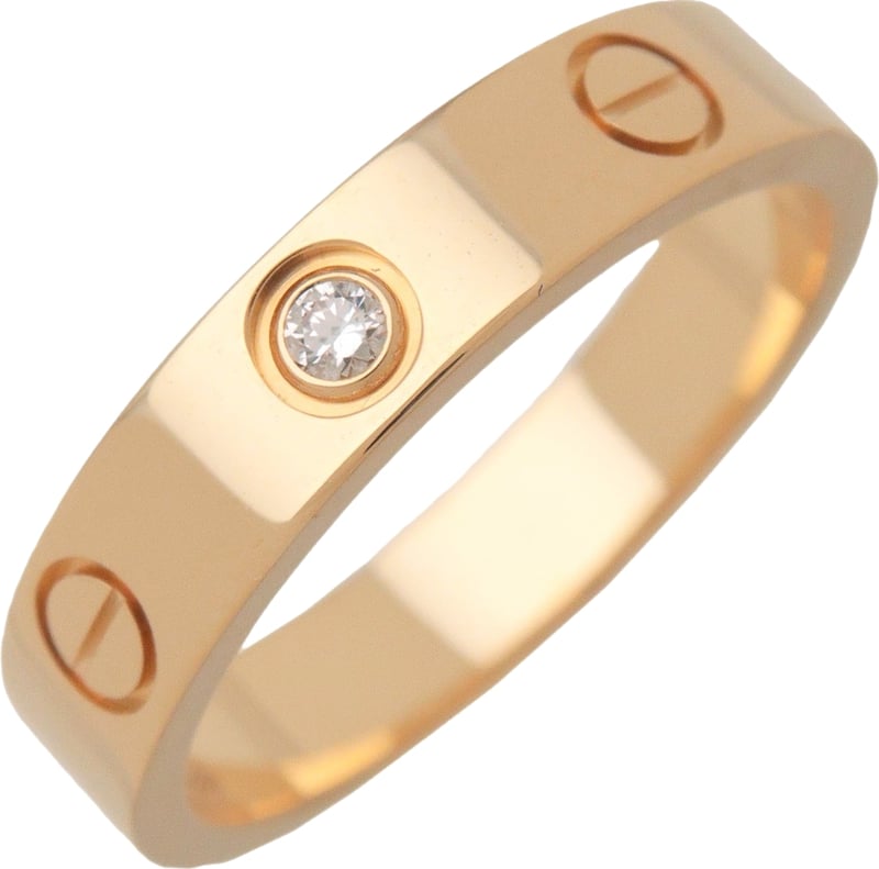 Cartier Love Wedding Band 1 Diamond 18K Yellow Gold with Diamond