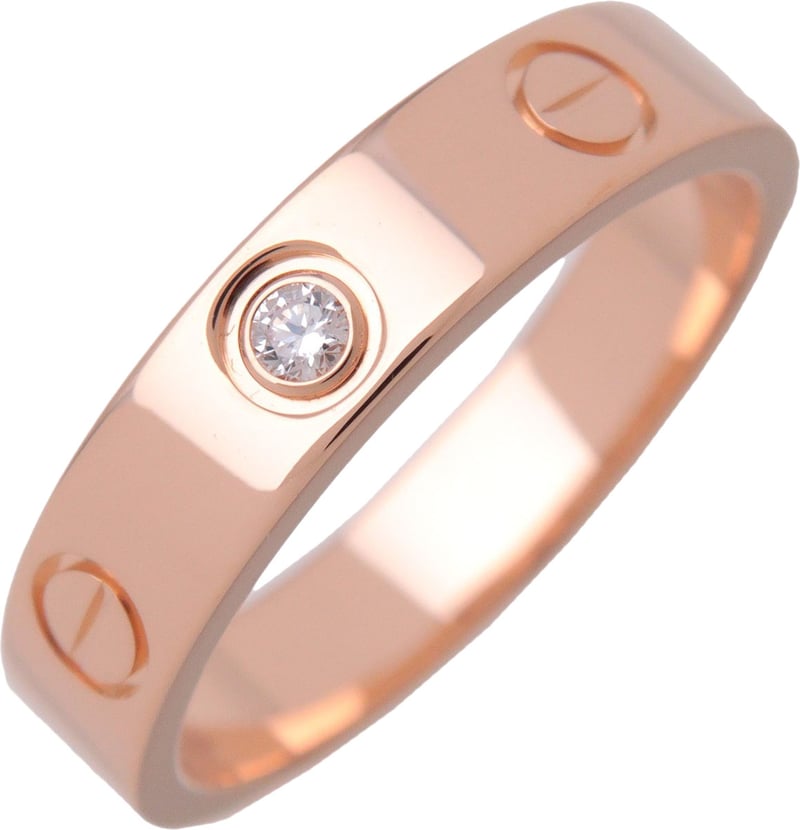 Cartier Love Wedding Band 1 Diamond 18K Rose Gold with Diamond