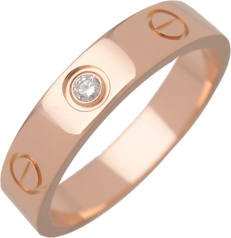 Cartier Love Wedding Band 1 Diamond 18K Rose Gold with Diamond