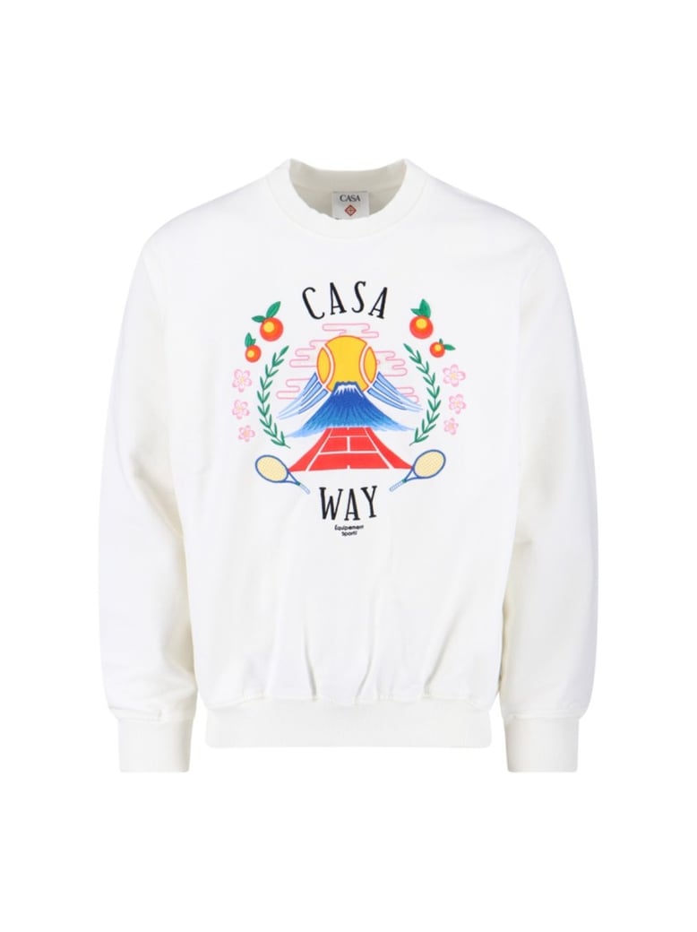 "Casa Way Mountain" Logo Sweatshirt – White