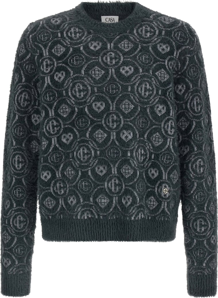 Casablanca Gray Wool Cardigan