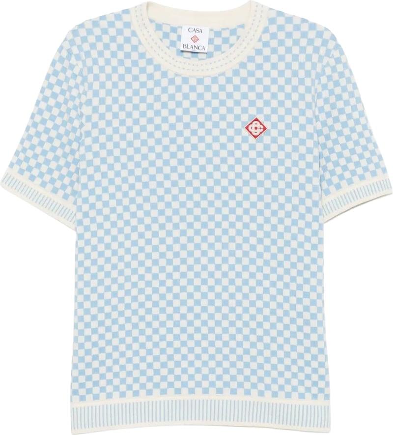 Heren Check Tee Blauw