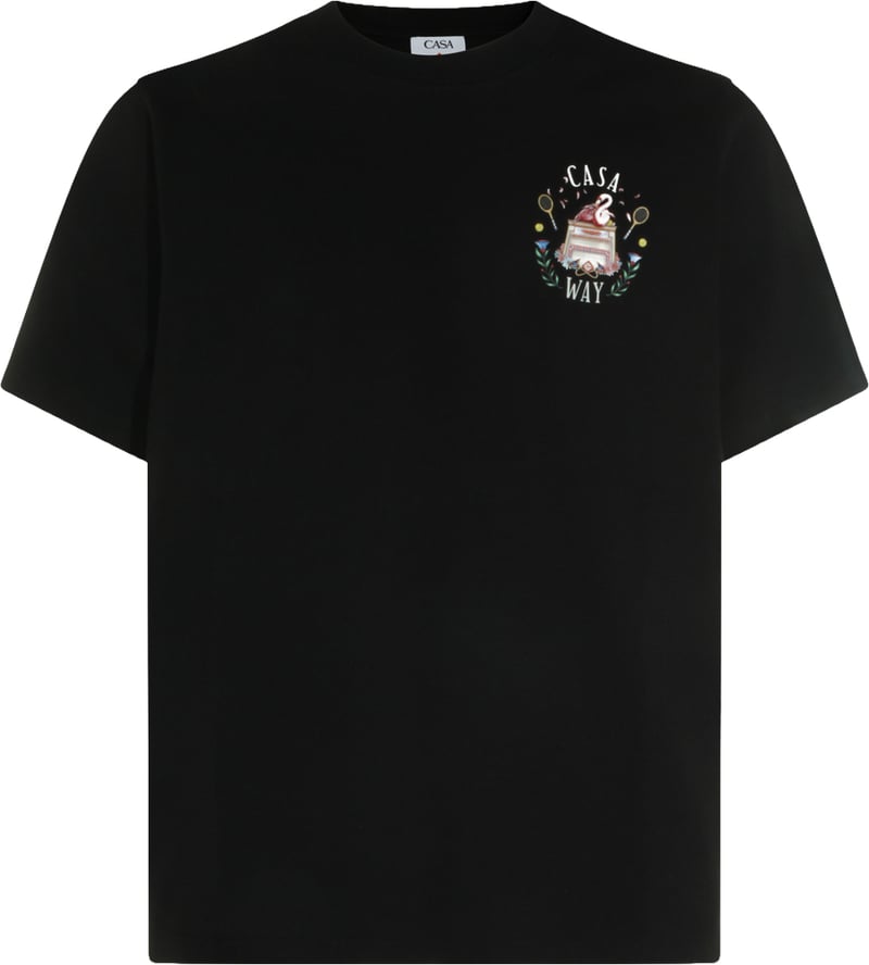 Black Logo Print Cotton T-Shirt