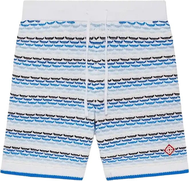 short knit blue white