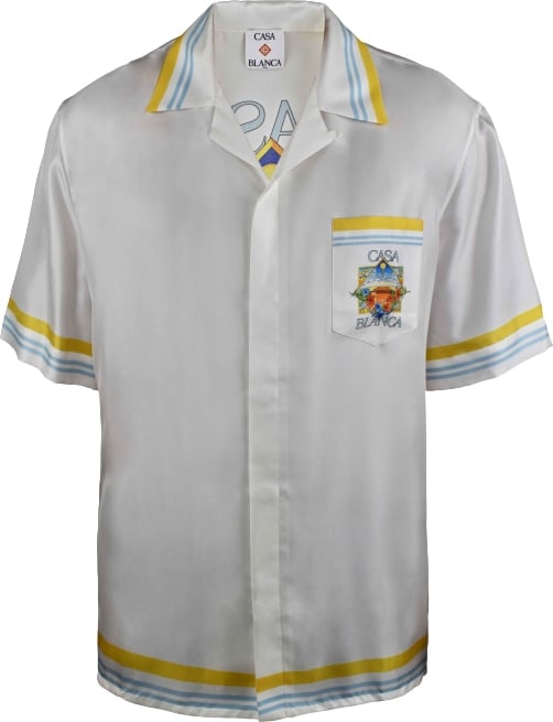 Flower Court Icon Satin Shirt - Size: L