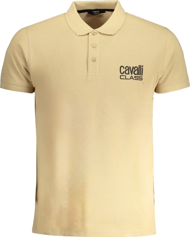 Cavalli Class Beige Cotton Men Polo-Shirt