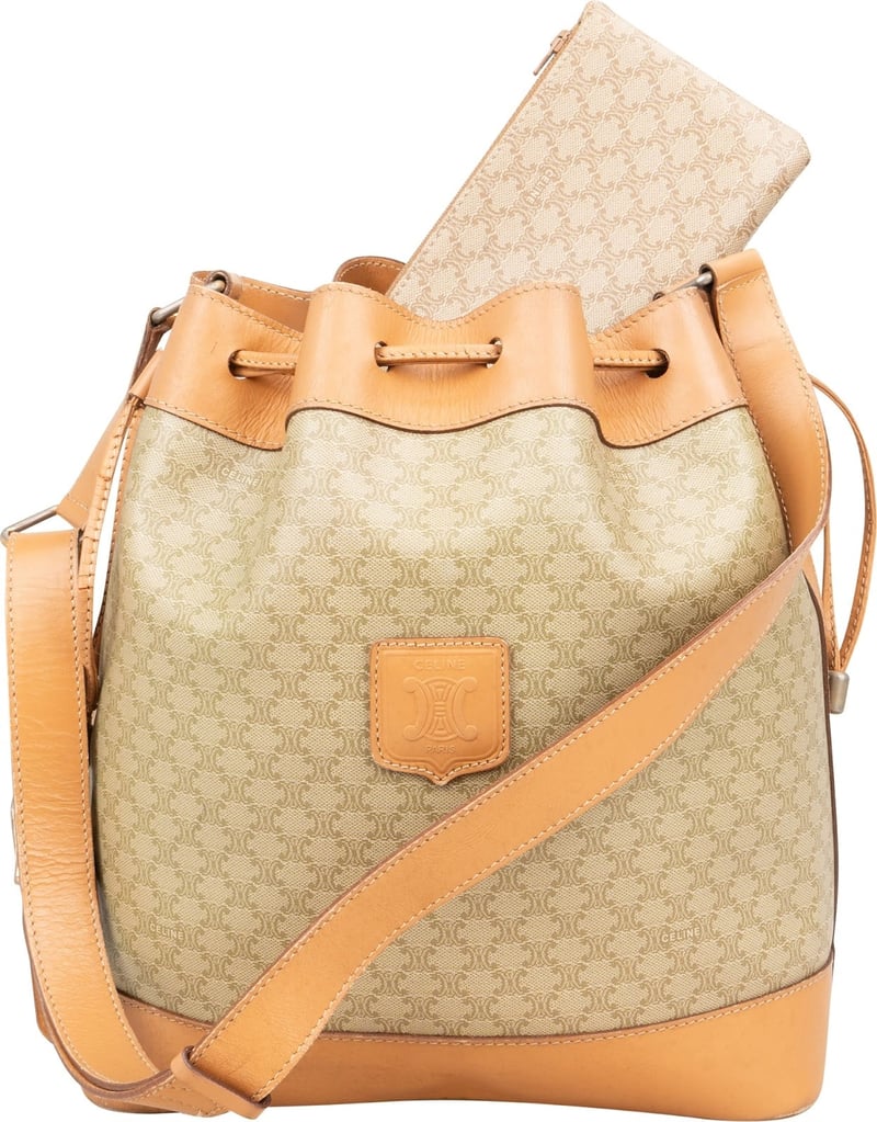 Celine Macadam Monogram Bucket Shoulder Bag