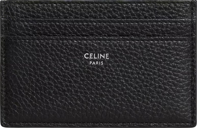 Celine Card Holder in Grained Calfskin Black