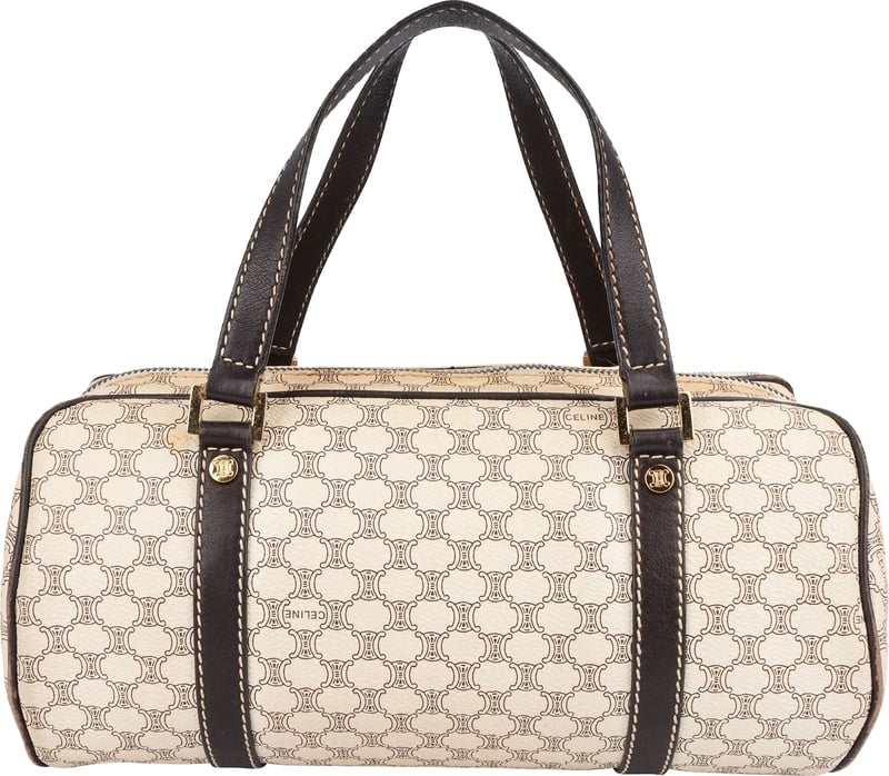 Celine Macadam Monogram Small Boston Handbag