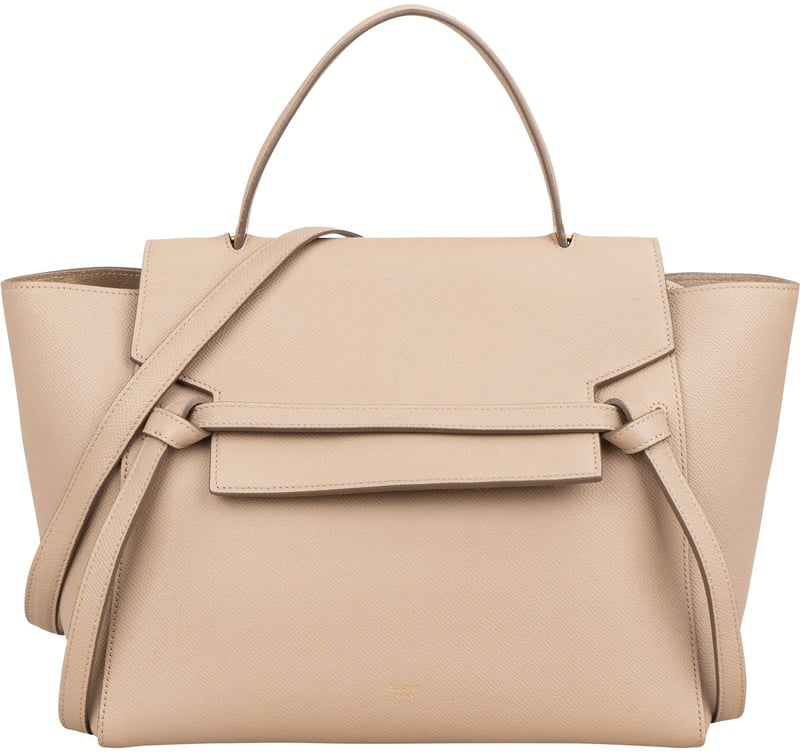 Celine Beige Grained Calfskin Belt Handbag