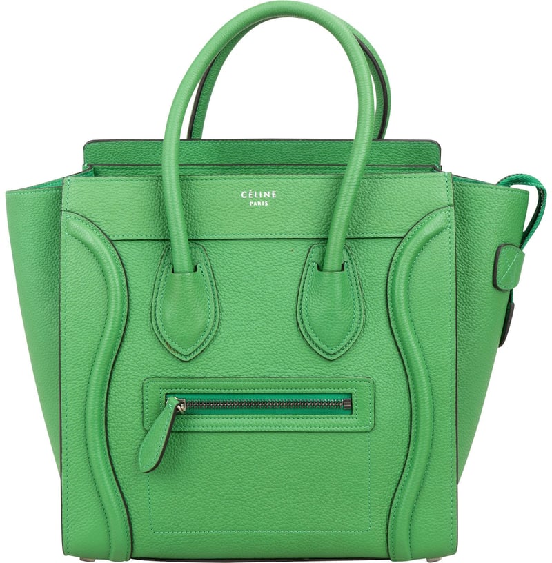 Céline Green Grained Calfskin Luggage Handbag