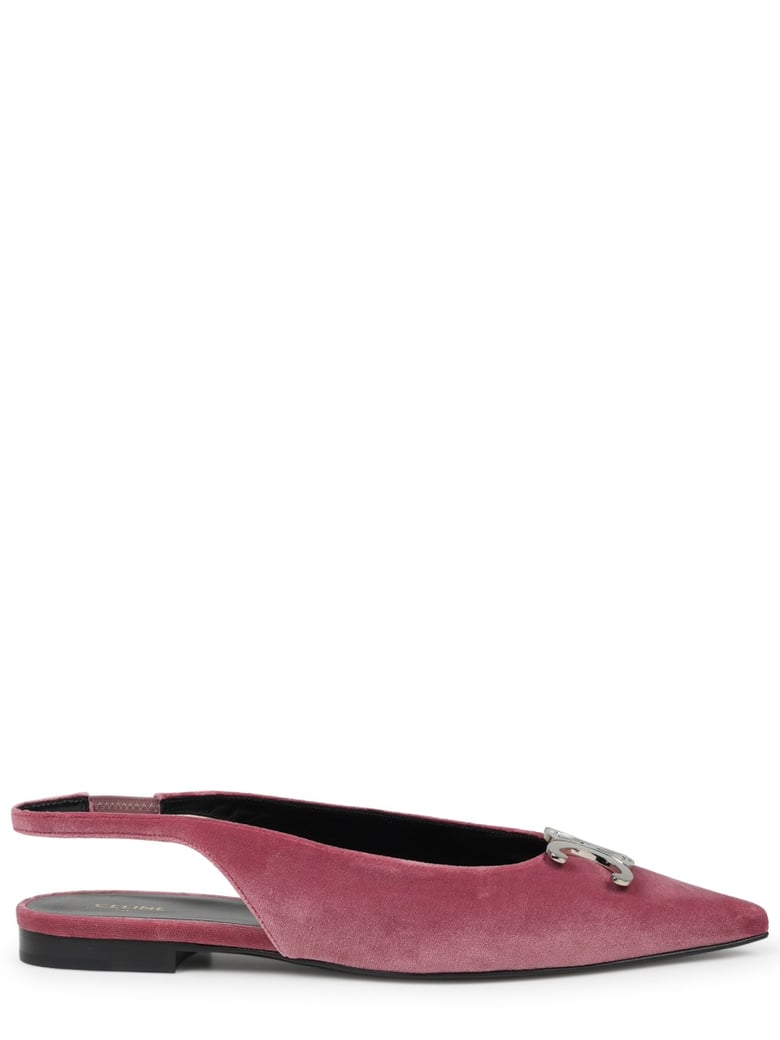 Burgundy Alma Triomphe Velvet Flats