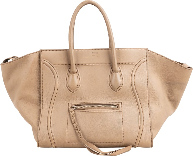 Céline Drummed Calfskin Phantom Handbag