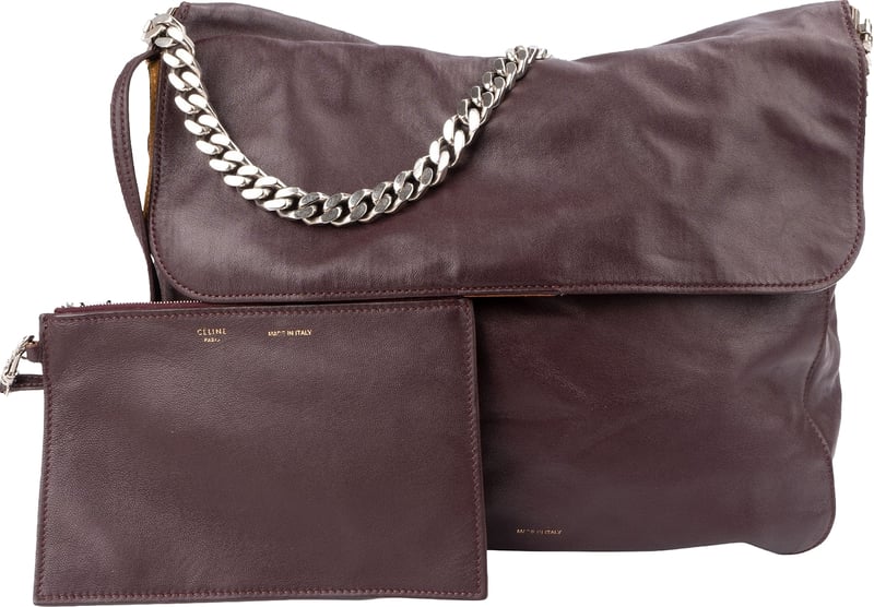 Celine Leather Chain Medium Gourmette Shoulder Bag