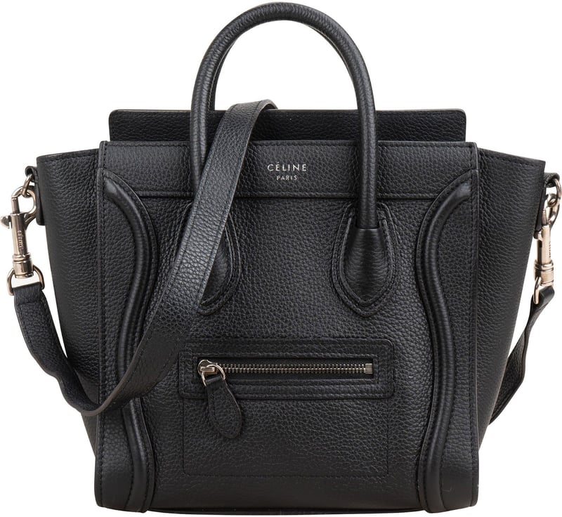 Céline Grained Calfskin Luggage Crossbody Handbag