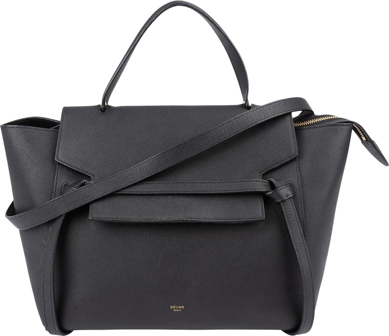 Céline Black Grained Calfskin Belt Handbag