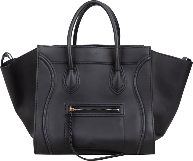 Céline Black Smooth Calfskin Large Phantom Handbag