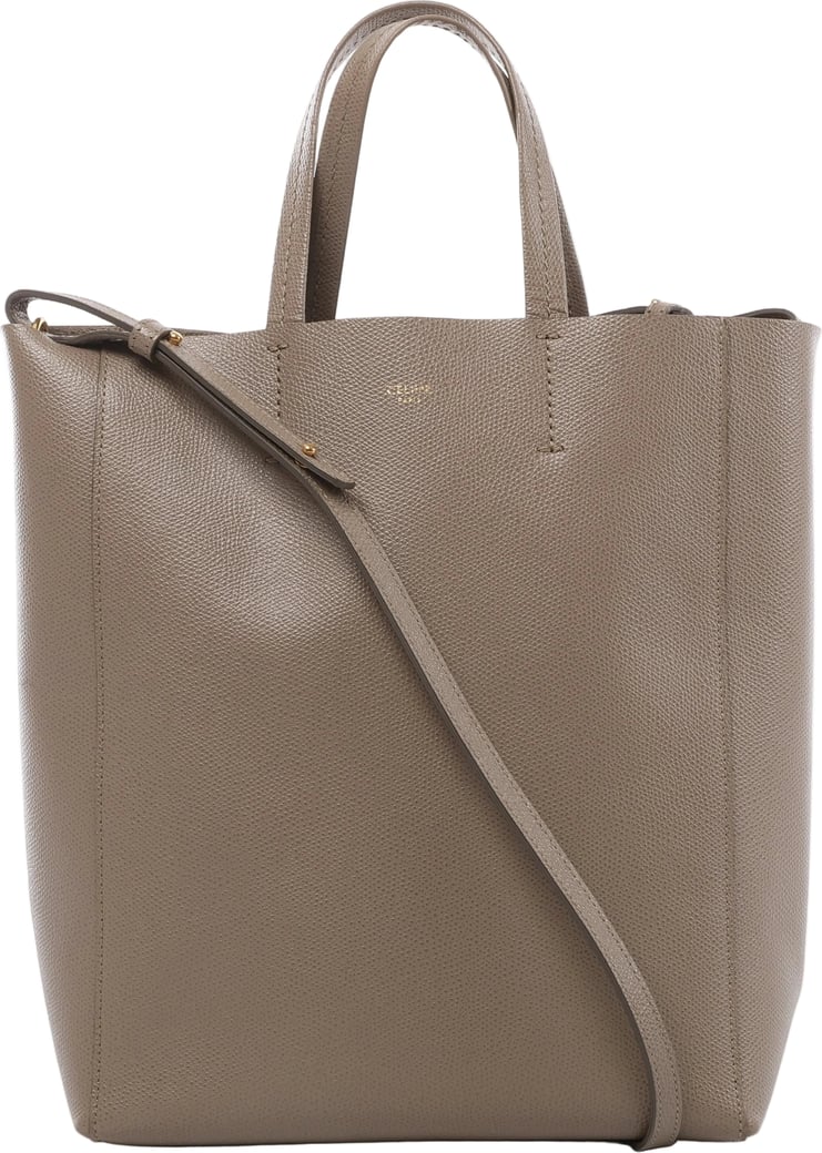 Celine Vertical Cabas Small Leather 2Way Handbag in Beige