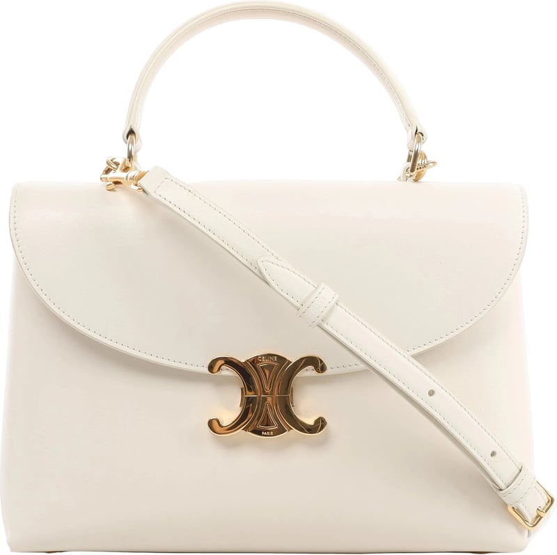 Celine Nino Medium Leather 2Way Handbag in Beige