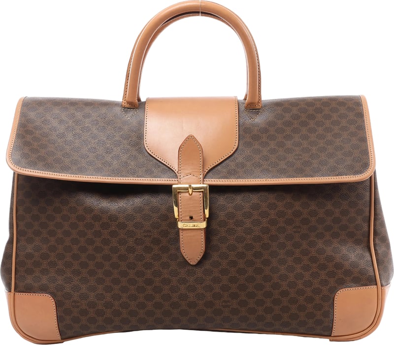 CELINE Macadam Top Handle Briefcase Handbag in Brown