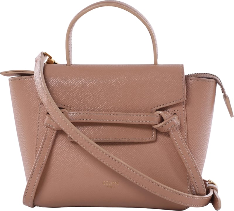 Celine Belt Bag Pico Leather 2 Way Handbag in Beige