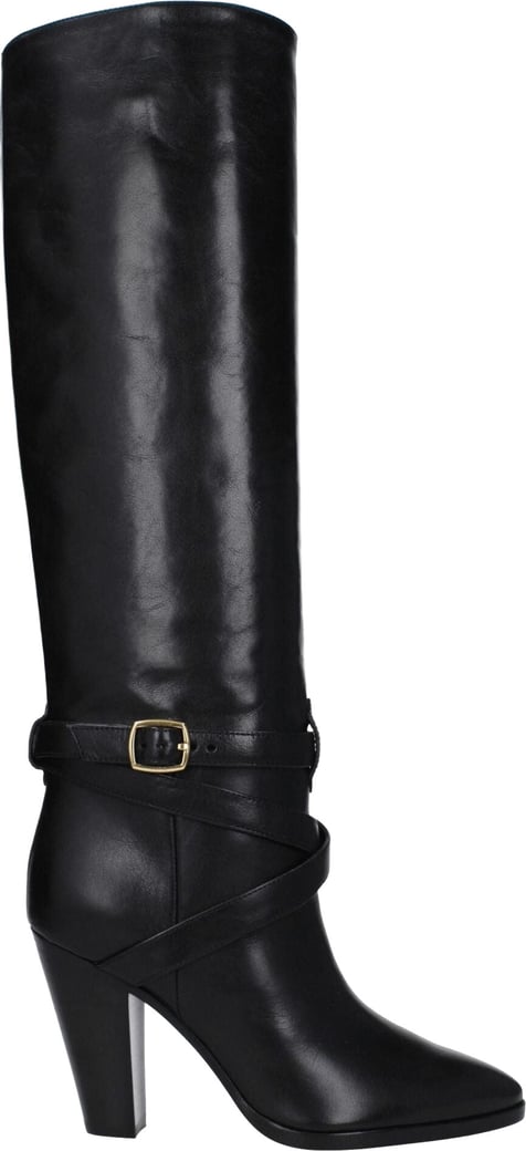 Celine Black Leather High Heel Boots
