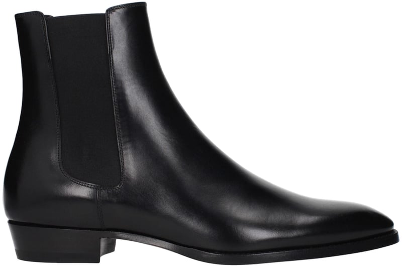 Celine Black Leather Ankle Boots