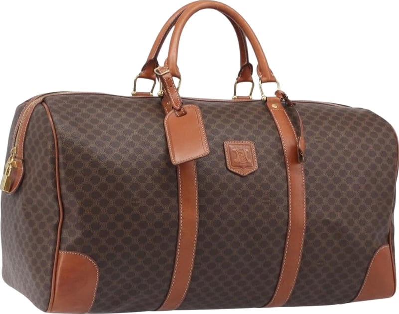 Celine Vintage Duffle Macadam Coated Canvas Large