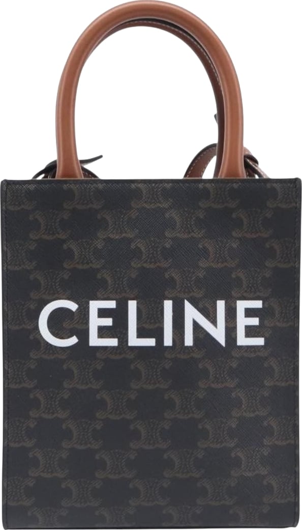 Celine Vertical Cabas Triomphe Coated Canvas Small
