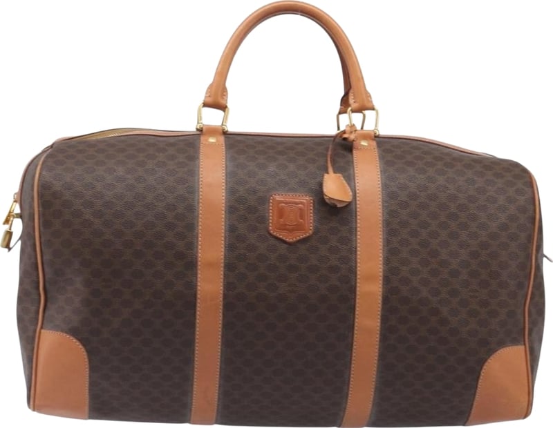 Celine Vintage Duffle Macadam Coated Canvas Large
