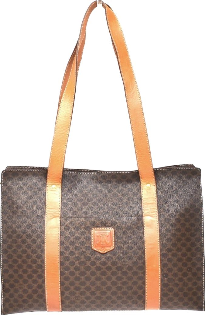 Celine Vintage Macadam Shopper Coated Canvas Large