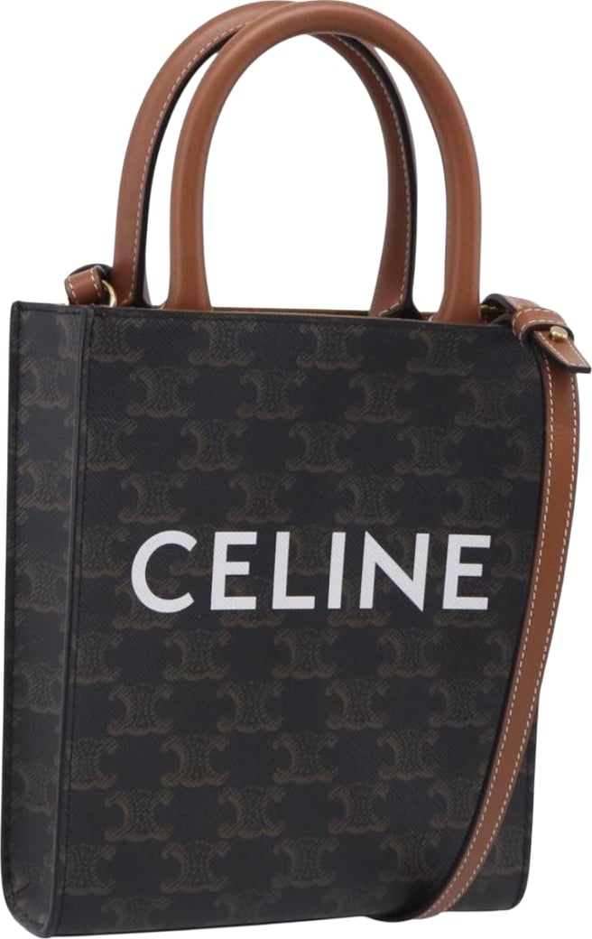 Celine Vertical Cabas Triomphe Coated Canvas Mini